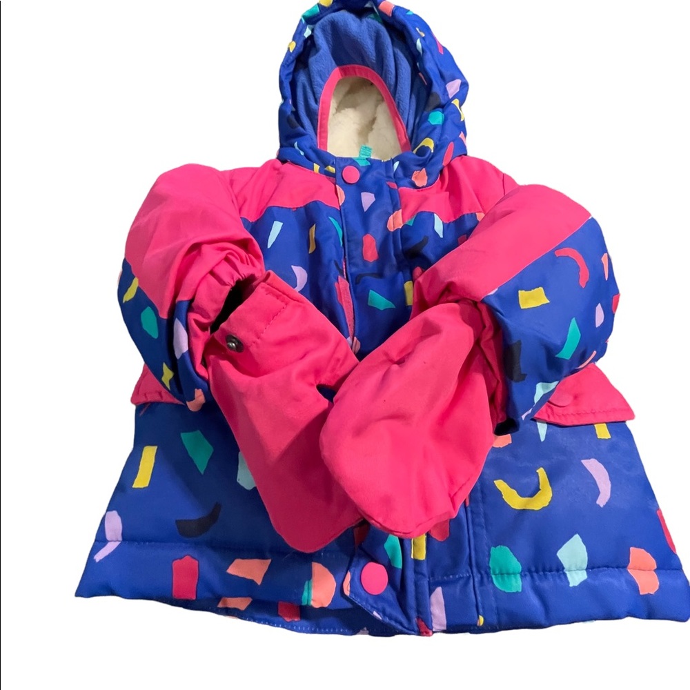 Cat & Jack 12 month‎ winter jacket, built in hood and gloves! Super cute NWOT